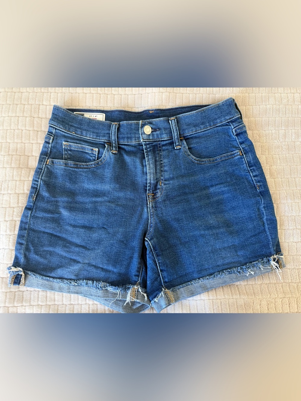 GAP Dark Blue Denim Frayed Hem Shorts
